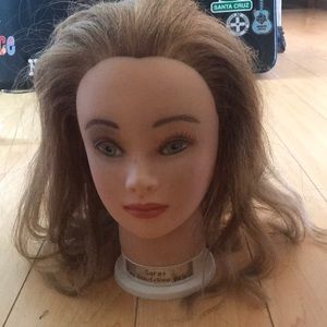 Sara doll head for makeup and hair practice
